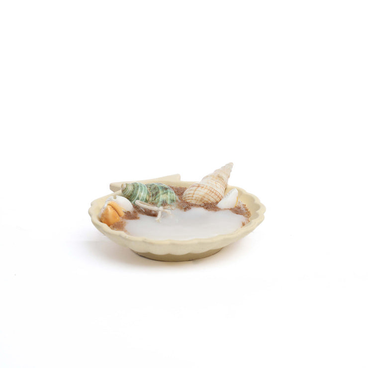 Concret seashell set with solid candle 10cm*10cm