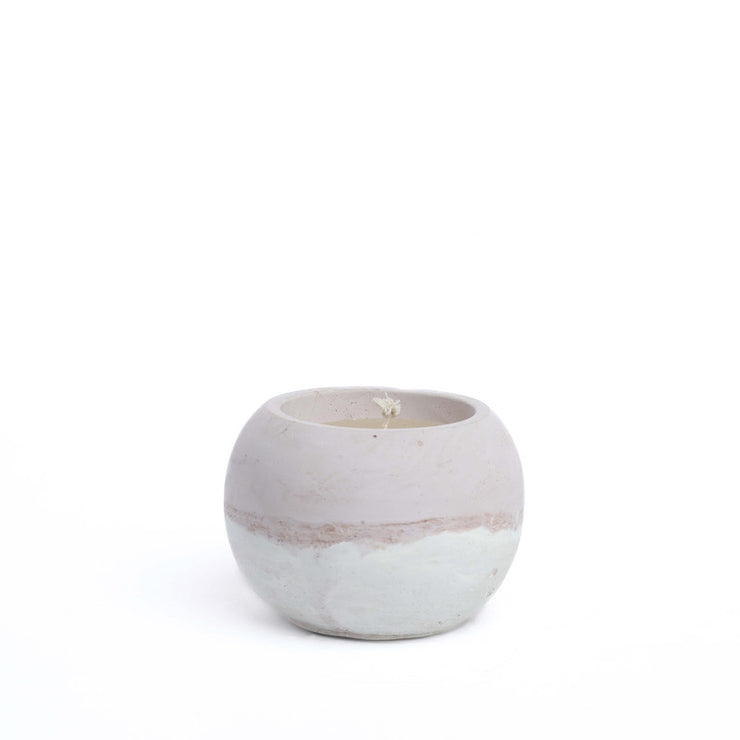 Concret pot rounded with solid candle 9cm*6cm