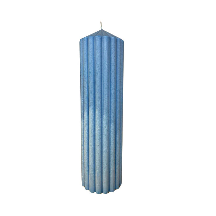 Candle rounded thik stripes 24cm*7cm (blue)