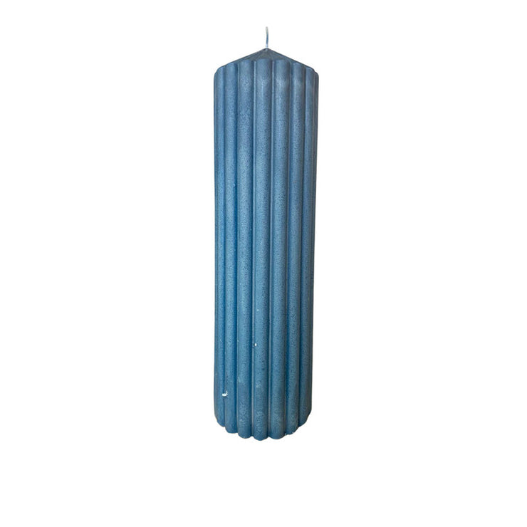 Candle round thick stripes 24cm*7cm (dark blue)