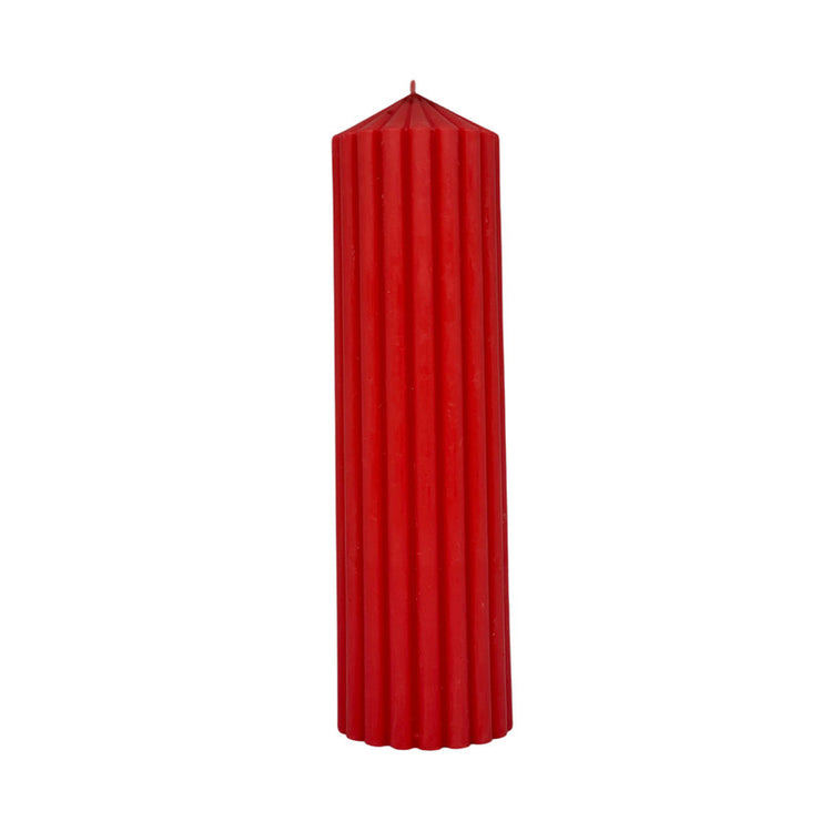 Candle round thick stripes 24cm*7cm (Red)