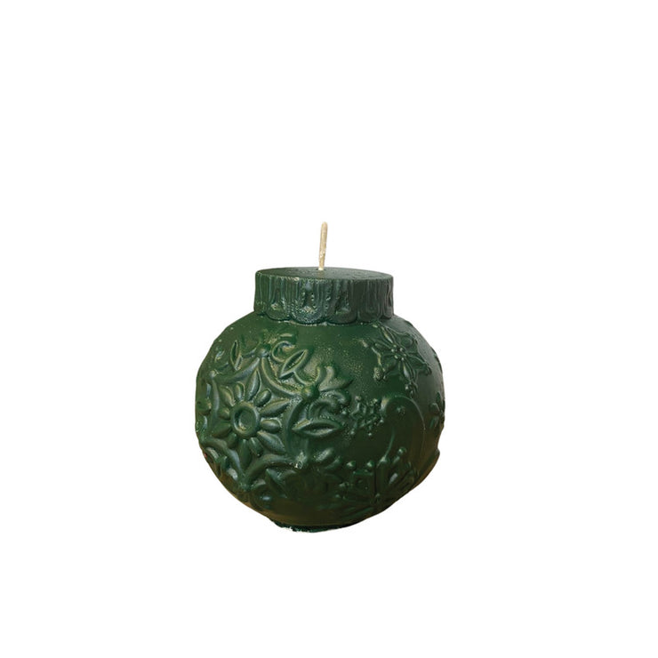 Candle paraffin christmas ball 10cm*9cm (Green)