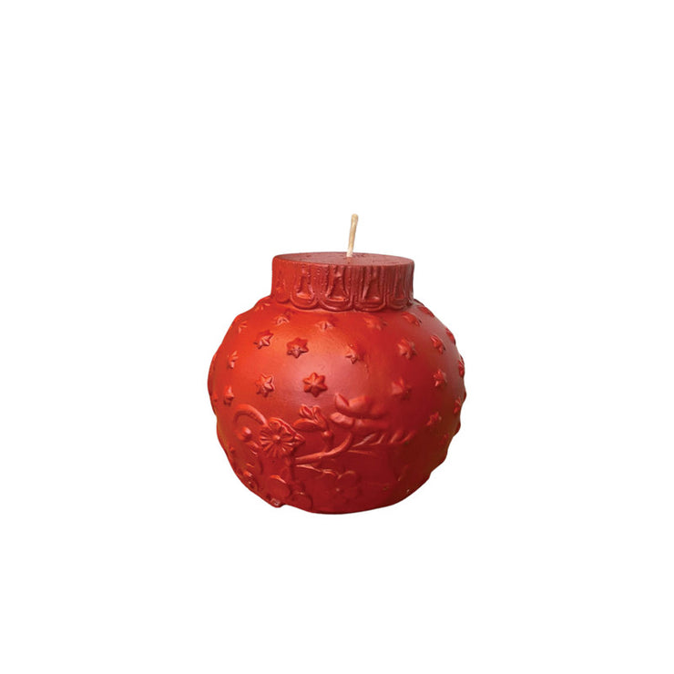 Candle paraffin christmas ball 10cm*9cm (Red)