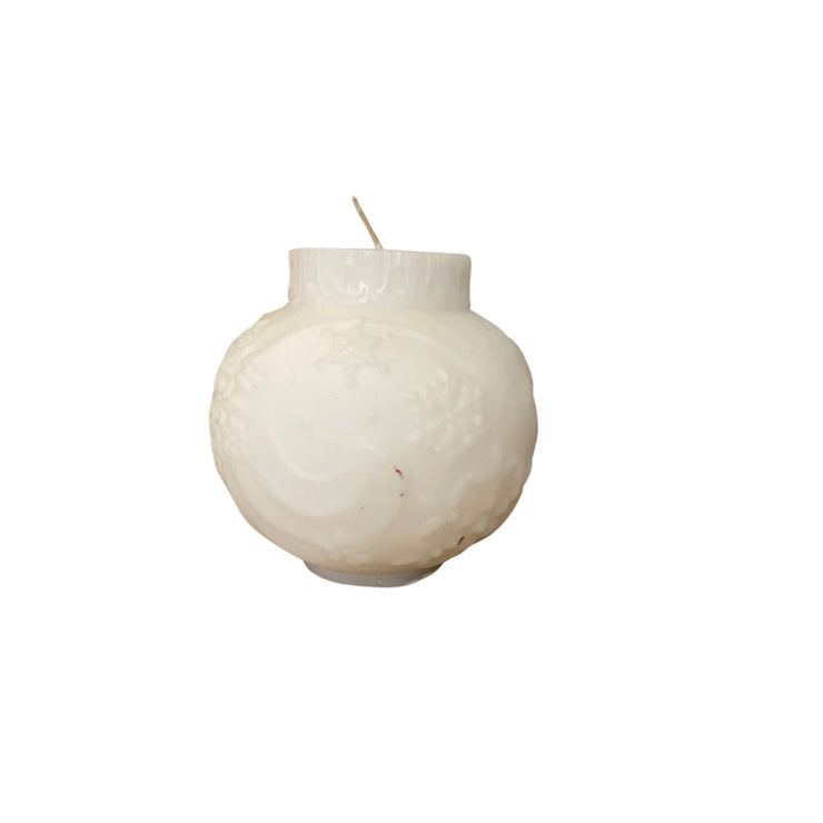 Candle paraffin christmas ball 10cm*9cm (White)