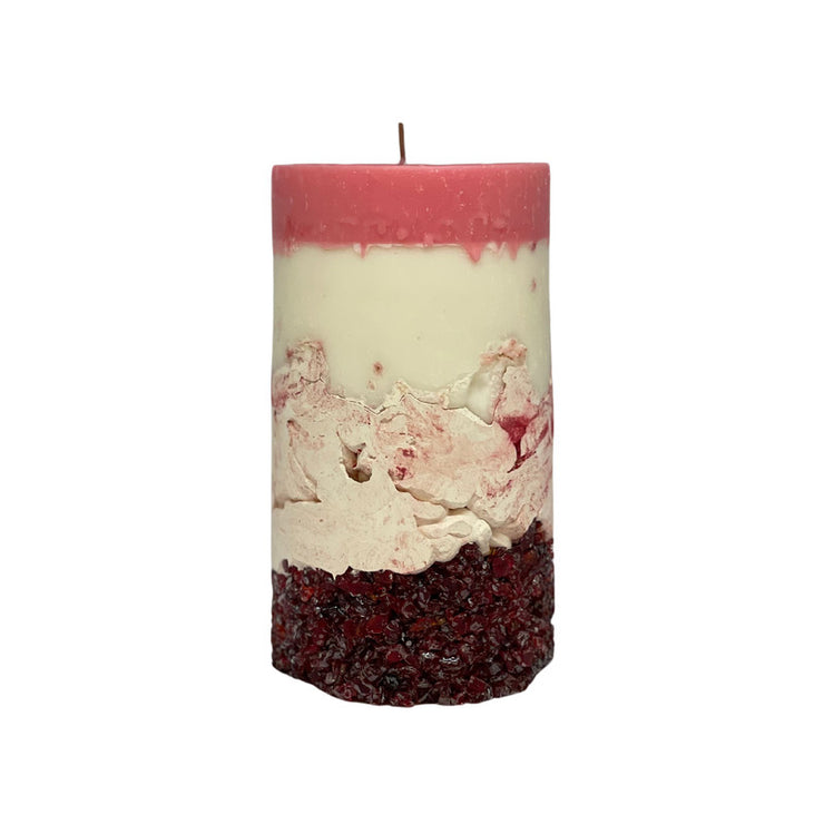 Candle jesmonite crystal stones 16cm*10cm (White - Pink - Bordo)