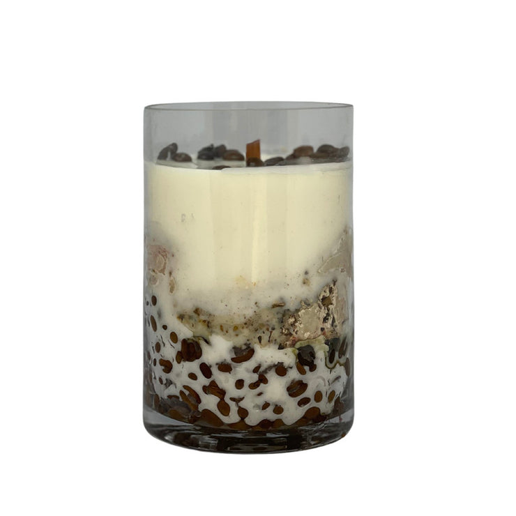 Candle jesmonite crystal stones 15cm*19cm (Coffee)