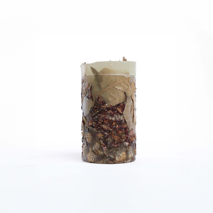 Candle round dried flower 9cm*7cm