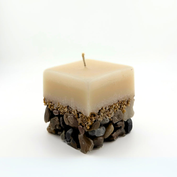 Candle with crystal stones