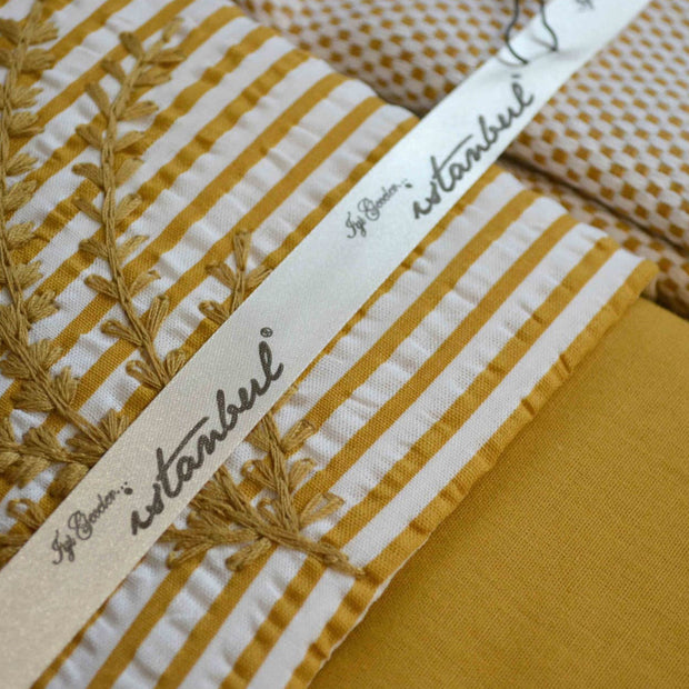 Cotton box - Pique bedspread embroidery set cotton 100% Double size 7pcs