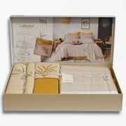 Cotton box - Pique bedspread embroidery set cotton 100% Double size 7pcs