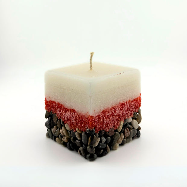 Candle with crystal stones
