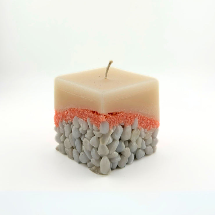 Candle with crystal stones