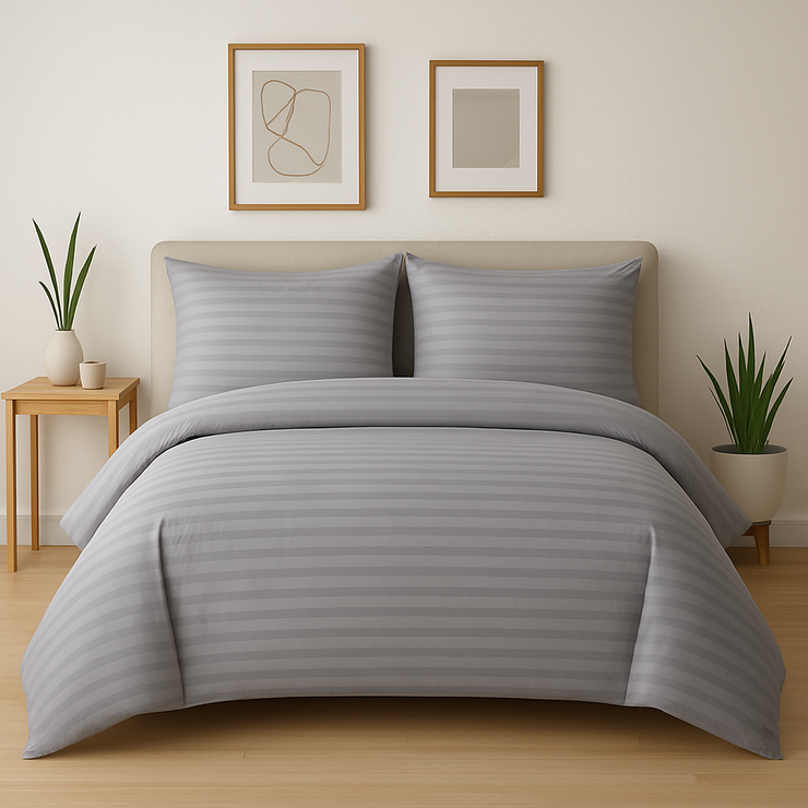 Bed Set cotton 100% plain double size 4pcs
