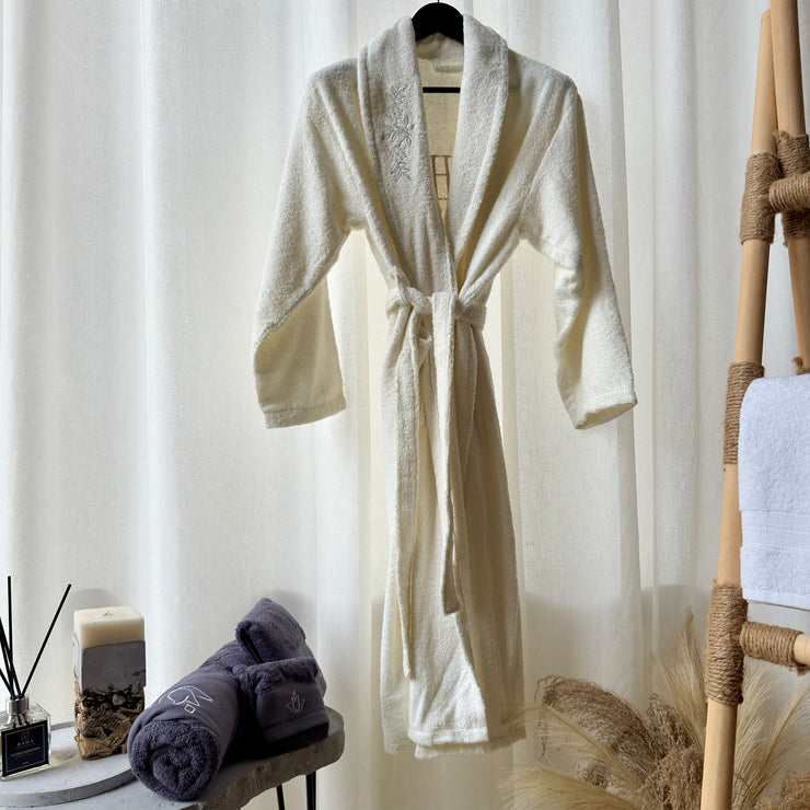 Bathrobe White dentelle cotton 100% (turkey)