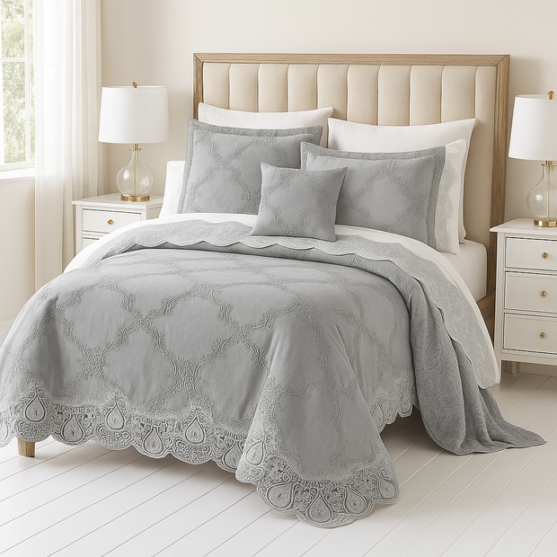 Pique bridal set cotton 100% king size 6pcs