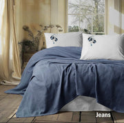 Pique embroidery set cotton 100% Double size 4pcs / single half 3pcs