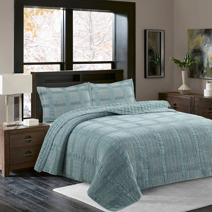 Bedspread Stonewash 100% cotton Jacquard 3pcs 120GSM
