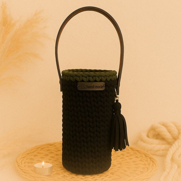 Bottle Holder with 2 coasters - Chrochet (hand made)