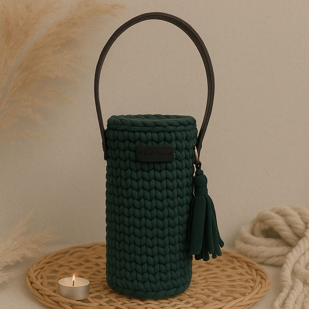Bottle Holder with 2 coasters - Chrochet (hand made)