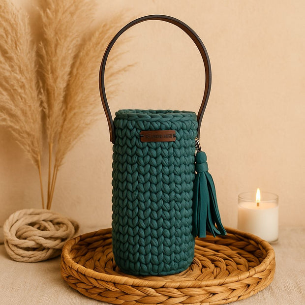 Bottle Holder with 2 coasters - Chrochet (hand made)