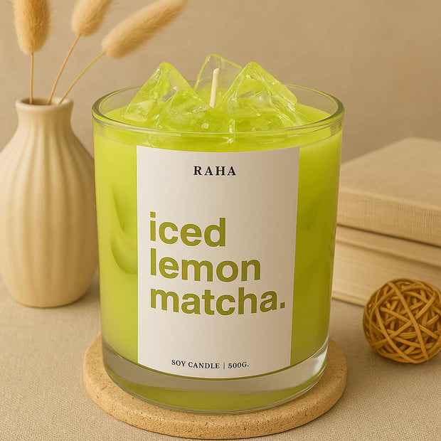 RAHA – Iced Lemon Matcha Soy Candle (500g)