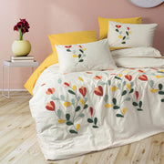 Cotton box - Embroidered Bed set cotton 100% Double size 6pcs