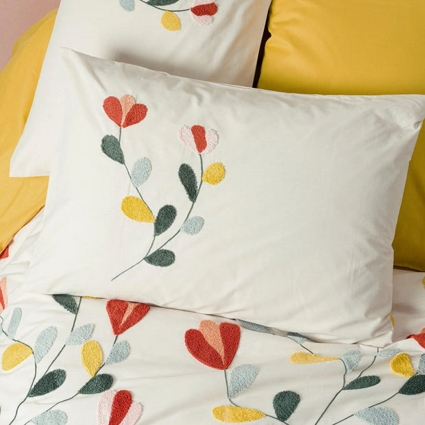 Cotton box - Embroidered Bed set cotton 100% Double size 6pcs